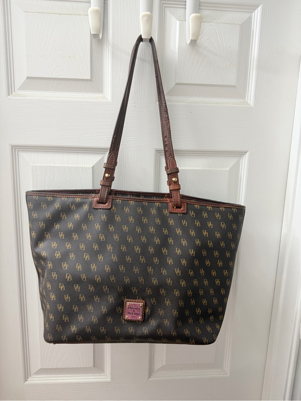 Dooney & Bourke Brown and Gold Monogram Tote